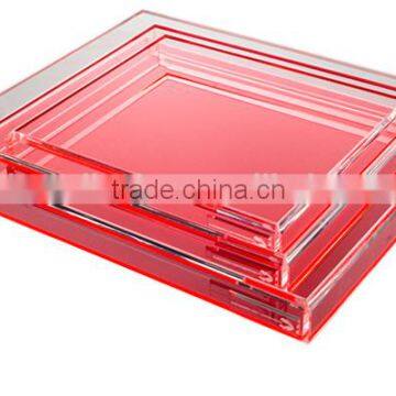 Customized acrylic lucit beer tray/tea tray/cocktial tray/plastic fruit tray