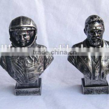 zinc alloy Russian people bust figure,metal bust sculpture