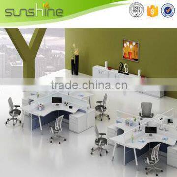 Sunshine aluminum partition office cubicle workstation with three drawers steel leg support