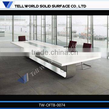 High quality acrylic solid surface boardroom table/meeting room table/conference table socket