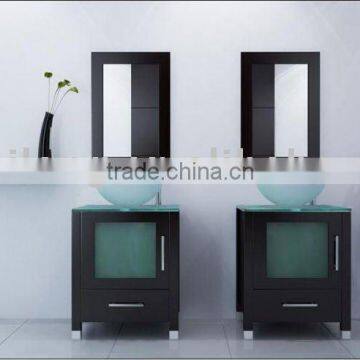 two-type solid wood bathroom cabinet vanities