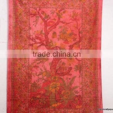 RT-603 Tree Of Life Designer Tapestry Wall Hanging Sanganeri Screen Printed Bedspread, Bed Cover Jaipur Manufacturer photo-2