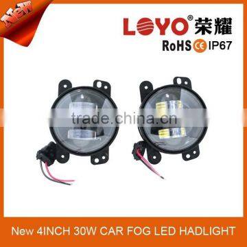 12v 4inch round 30w headlight led led drl fog light /car fog light 6500k golden eye for Jeep