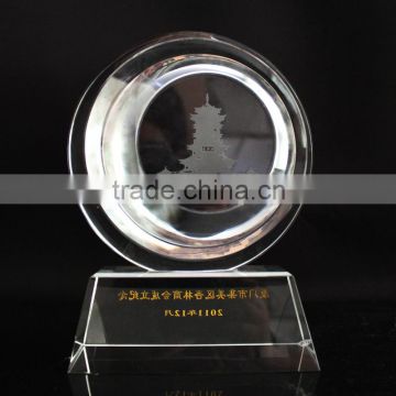 Wholesale crystal glass trophy cup award with building engraving