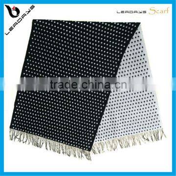 black and white polka dots scarf cashmere