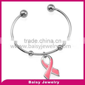 China factory custom Stainless Steel breast cancer bracelets personalized jewelry