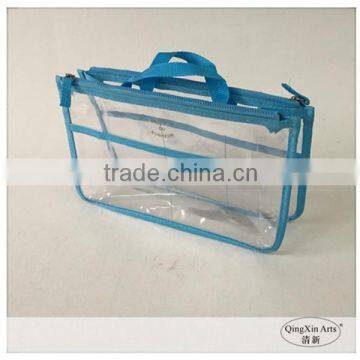 2015 promotional customized transparent pvc cosmetic bag with zipper