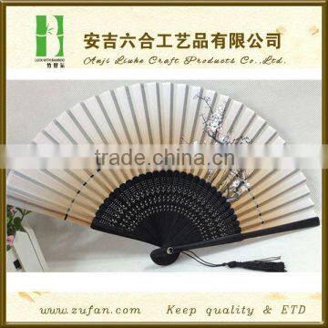 advertising cloth bamboo fan with plum flowers