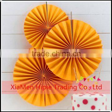 DIY Party Decor Orange paper fan backdrop paper rosette Kids Birthday party decor