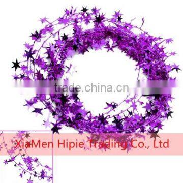 Handmade Glittering Star Tinsel Wire Garland Christmas Xmas Decoration photo-5