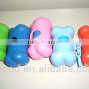 Colorful pet trash bags with PP plastic dispenser