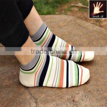 Men Cotton Casual Stripe Ankle Socks photo-3