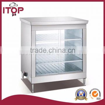 Glass food warmer showcase