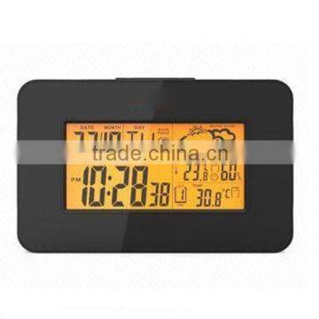 Wireless Weather Station Clock With Forecast and Moon Phases/Desk Clock/Digital Clock
