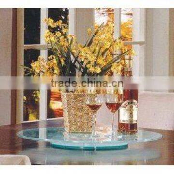 Focusing glass lazy susan tempered glass cake plate