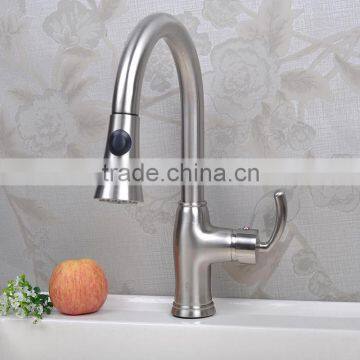 Brushed Nickel Commercial American Style Pull Down Kitchen Faucet 14107-BN