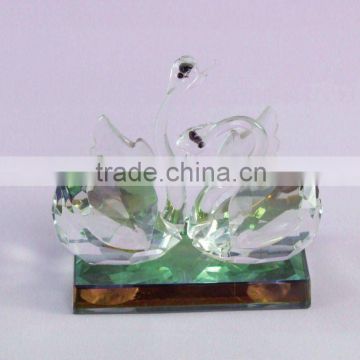 New Design -Charming Couple Crystal Swan with base for wedding decoration & Gifts.crystal animal 2015