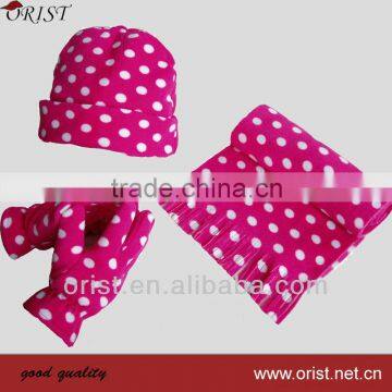 polar fleece scarf hat glove set