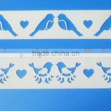 plastic stencil with bird design/plastic template