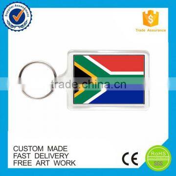 Wholesale South Africa souvenir clear plastic custom acrylic keychains