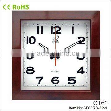 Square shape seiko movement glass wall clock