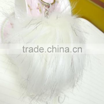 Good sale handbag decoration keychain/pom pom keychain