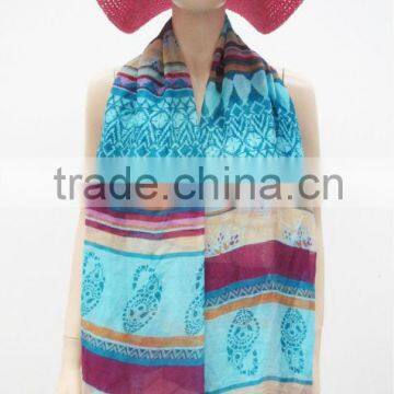 Multicolored stripes scarf,Polyester scarf 2013,Ladies scarf