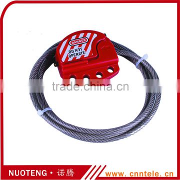 Adjustable steel cable lockout