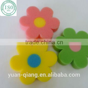 high quality colorful flower shape bath sponge kid