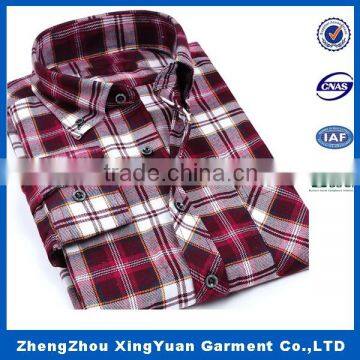 Custom Mens Long Sleeve Plaid Thermal Shirts Mens Flannel Shirt