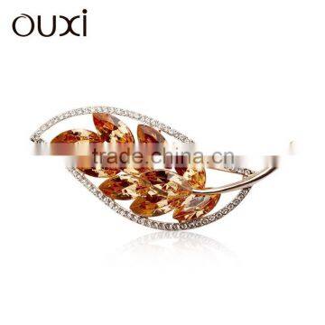 OUXI Winter fashionable fashion elegant Leaves brooch 60105-2