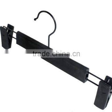 Adjustable Matting Black Plastic Pants Hanger With Clips, for Skit/Bottom photo-4