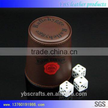 China direct factory custom leather dice cup with dices