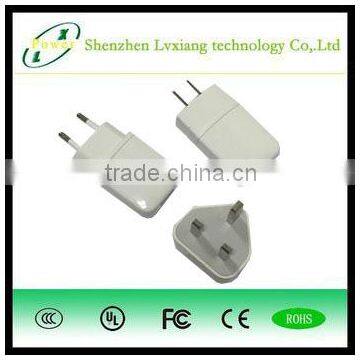 Colorful EU US Standard 5V 1A Universal Mobile Phone Dual Usb Travel Charger