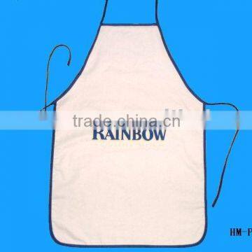 white promotional cooking apron with logo with pocket