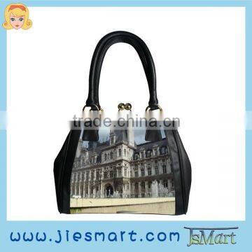 PU lady handbag custom Paris photo printing bag