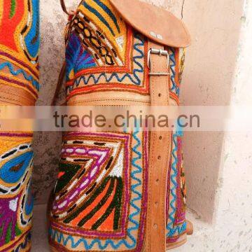 2015 Exclusive indian leather hand bag vintage embroidery tote bags for girls