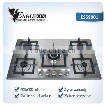 304 Pellet gas cooker with 5 burner necessary equipment for chef