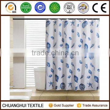 new arrival sea shell printed shower curtain for home