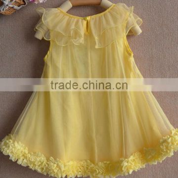 Korea style chiffon yellow skirt, lantern dress, hot sale summer skirt