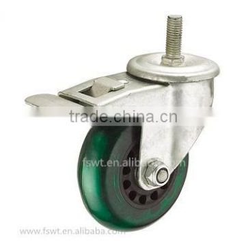 Double Bearing Threaded Stem PVC Trolley Wheel Industrial Casters