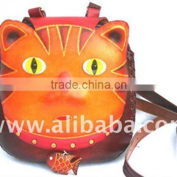 Handmade Leather Cat Bag
