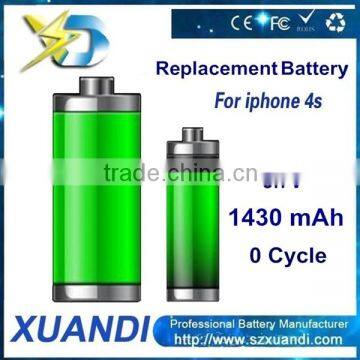 Cheapest price 3.7v 1430mah OEM mobile phones li-polymer replacement battery for iphone 4S