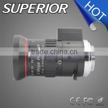 cn SUPERIOR 2015 hot megapixel 1/2.7" F1.4 Manual zoom cs mount varifocal auto iris 5-50mm cctv lens