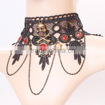 MYLOVE Vintage Gothic Antique Bronze Skull Pendant Necklace Punk Halloween Jewelry Gift MLY267 photo-2