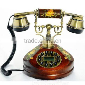 2015 Decor Corded Phone Vintage Style Home Wooden Antique Telephone