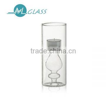 high borosilicate tall candle holder glass A004