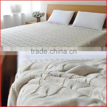 Thermal Natural 100% Cotton Knit Throw Blanket for Couch Bed photo-6