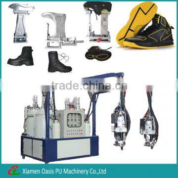 Rotary two head PU injection safety shoes making machine