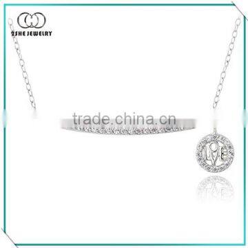 High Quality 925 sterling silver love necklace